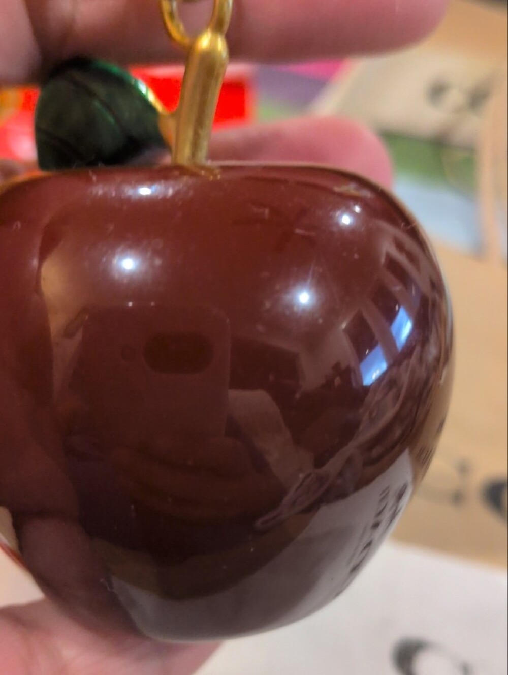 Coach Dark Red Apple Glossy Bag Charm Gold Hardware CY399 NWOT - Picture 3 of 7